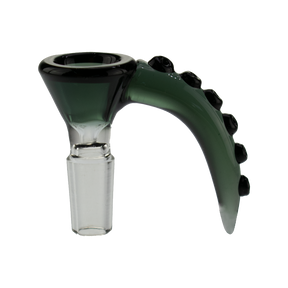 MAV Glass Black 14mm Octopus Tentacle Bowl, side view on white background, for bong customization