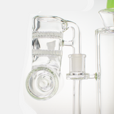 MAV Glass Double Honey Disc Inline Ash Catcher 14/90° with clear glass and 90-degree joint