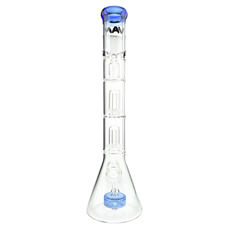 MAV Glass 18" Double Slitted Puck to UFO Beaker Bong in Blue - Front View