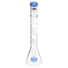 MAV Glass 18" Double Slitted Puck to UFO Beaker Bong in Blue - Front View