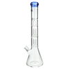 MAV Glass Double UFO Beaker Bong in Ink Blue with Dual Percolation - Front View