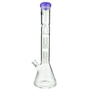 MAV Glass Double UFO Beaker Bong in Purple with Dual Percolators - Front View