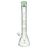 MAV Glass Double UFO Beaker Bong in Seafoam, 18" Tall, 18-19mm Joint, Front View