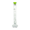 MAV Glass Double UFO Straight Bong with Showerhead Percolator, 18" Height, Front View on White Background