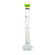 MAV Glass Double UFO Straight Bong with Showerhead Percolator, 18" Height, Front View on White Background