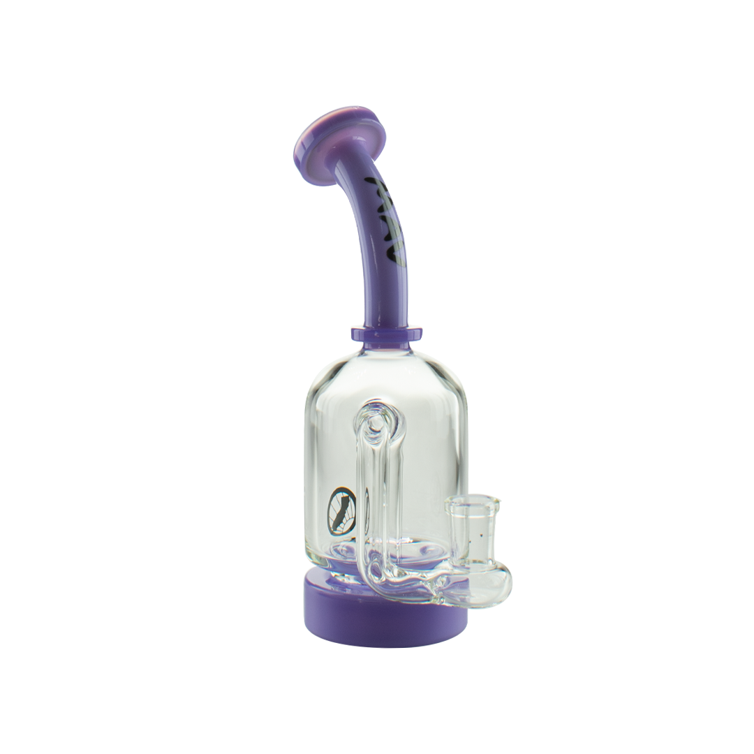 MAV Glass Dropdown Can Rig in Purple with Glass on Glass Joint, Beaker Design, and 8.5" Height