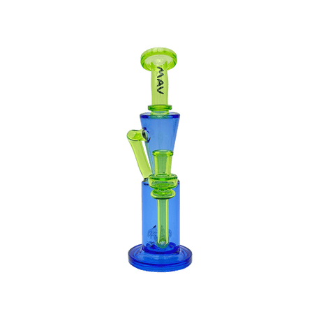 MAV Glass Echo Park Rig in Blue Ooze - 9.5" Recycler Dab Rig with Glass on Glass Joint