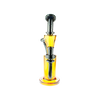 MAV Glass Echo Park Rig in Gold with Beaker Design and Recycler, 9.5" Tall, Front View