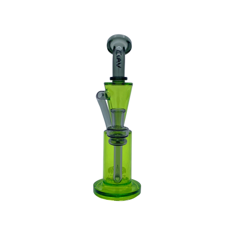 MAV Glass Echo Park Rig in Ooze Black, 9.5" tall beaker design with recycler, front view on white background