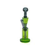 MAV Glass Echo Park Rig in Ooze Black, 9.5" tall beaker design with recycler, front view on white background