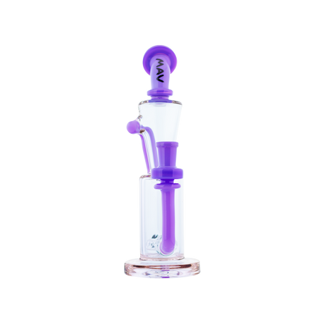 MAV Glass Echo Park Rig in Purple, 9.5" Tall Beaker Design with Glass on Glass Joint, Front View