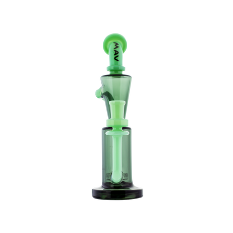 MAV Glass Echo Park Rig in Seafoam, 9.5" tall with beaker design and recycler, front view on white background