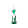 MAV Glass Echo Park Rig in Teal, 9.5" Beaker Recycler Dab Rig with Glass on Glass Joint, Front View