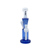 MAV Glass Echo Park Rig in White Blue, Beaker-Recycler Design, 9.5" Height, Front View
