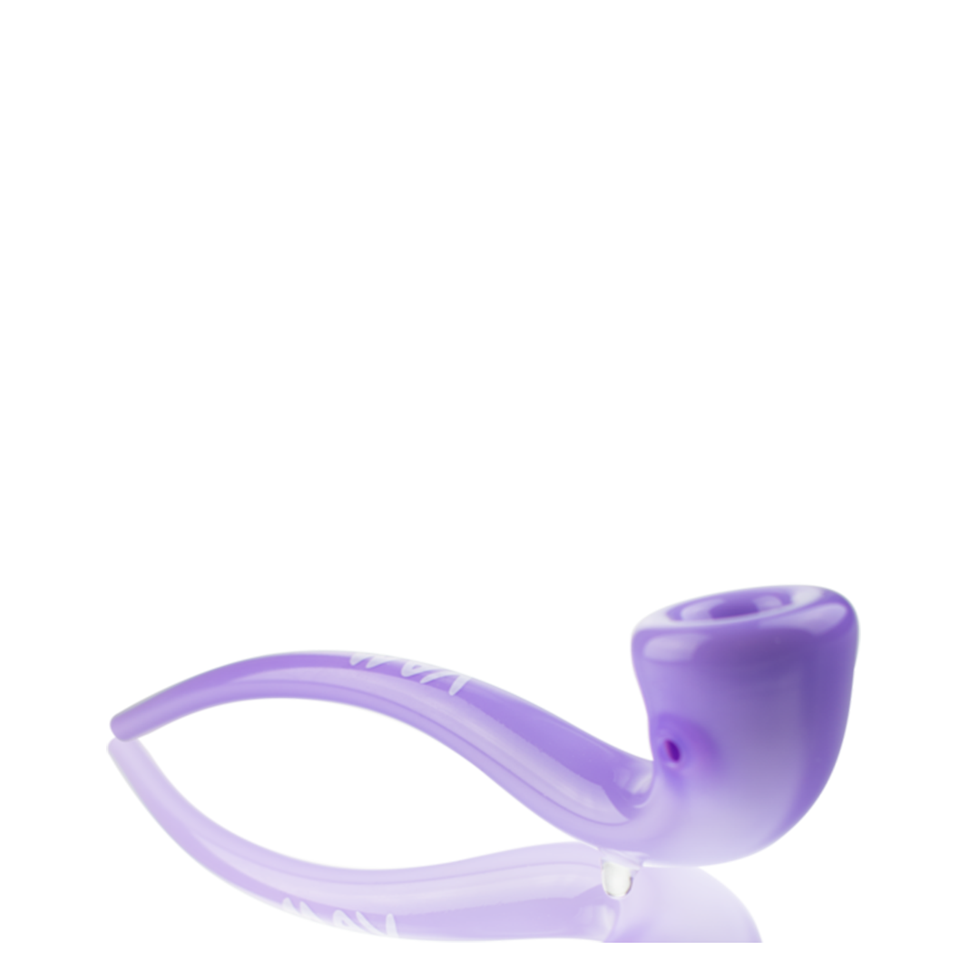 MAV Glass Gandalf Pipe in Purple - 10" Borosilicate Glass Hand Pipe Side View