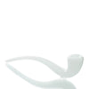 MAV Glass Gandalf Pipe in White - Side View on Seamless White Background