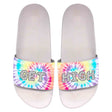 MAV Glass Get High Slides with colorful tie-dye design, top view on white background