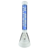MAV Glass - Hermosa Beaker Bong 18'' in Blue/White, Front View with Clear Glass Downstem