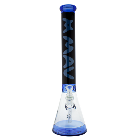 MAV Glass Hermosa Beaker Bong 18'' in Ink Blue/Black, Front View with Thick Glass and Down Stem