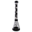 MAV Glass - Hermosa Beaker Bong 18'' in White/Black, Front View with Clear Glass and MAV Logo