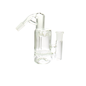 MAV Glass Honey Recycling Ash Catcher 14mm/45° with honeycomb percolator on white background