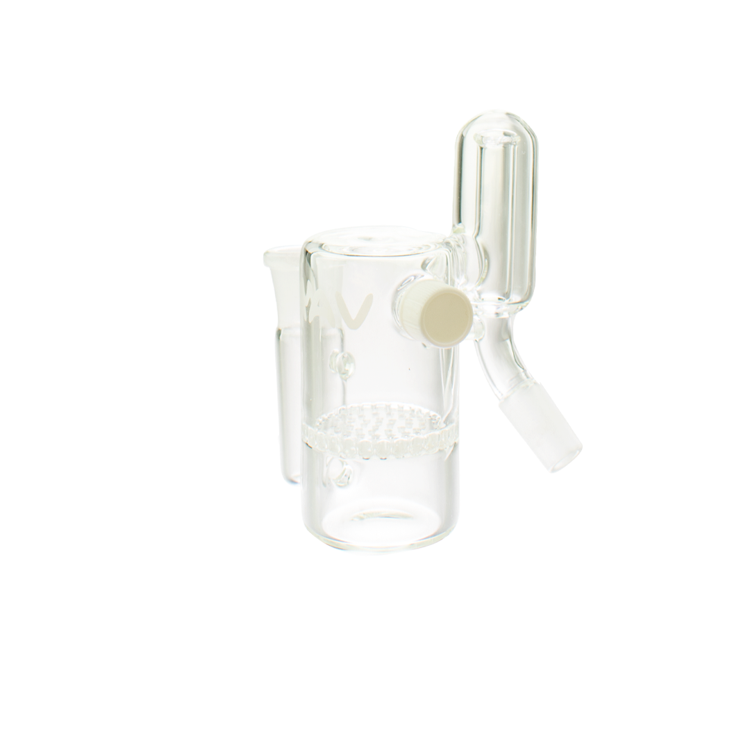 MAV Glass Honey Splashproof Ash Catcher 14mm/45° with Honeycomb Percolator - Front View