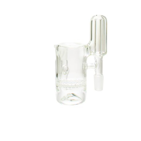 MAV Glass Honey Splashproof Ash Catcher with 90° Joint and Percolator, Front View on White Background
