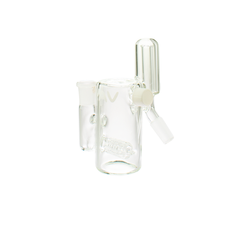 MAV Glass Inline Splashproof Ash Catcher 14mm/45° with clear beaker design on white background