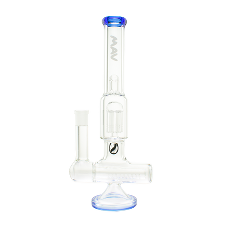 MAV Glass Inline to 8 Arms Tree Perc Bong in Ink Blue with Clear Borosilicate Glass, Front View