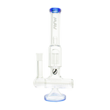 MAV Glass Inline to 8 Arms Tree Perc Bong in Ink Blue with Clear Borosilicate Glass, Front View