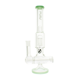 MAV Glass Inline to 8 Arms Tree Perc Bong in Seafoam, Front View on Seamless White Background