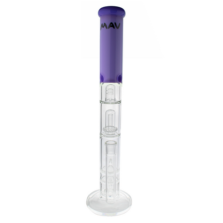 MAV Glass Inline to Double Honeycomb to UFO Straight Bong in Purple, Front View