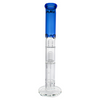 MAV Glass Inline to Honeycomb to UFO Straight Bong in Ink Blue, Front View, 15" Height