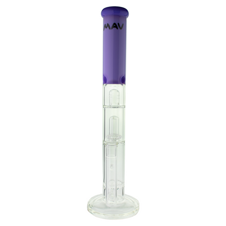 MAV Glass 15" Straight Bong with Purple Accents, Inline, Honeycomb & UFO Percs