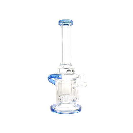 MAV Glass Lunada Bay Incycler Single Uptake Dab Rig in Blue, Front View with Glass on Glass Joint