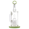 MAV Glass - 9" Sycamore Tree Perc Bong with 12 Arms and Slime Accents - Front View