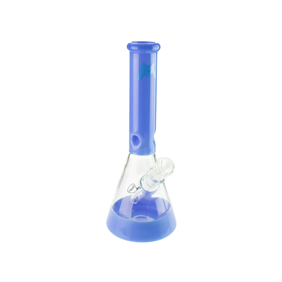 MAV Glass - 12'' Full Color Beaker Bong in Lavender with Clear Glass Bowl - Side View