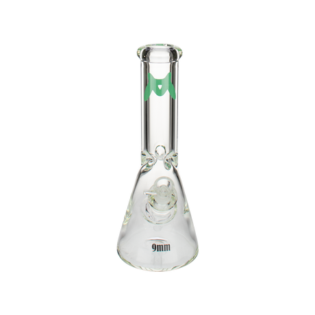 MAV Glass - 9mm Thick Beaker Bong 12'' in Green with Heavy Wall and 18mm to 14mm Down Stem