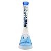 MAV Glass B18 2 Tone Beaker Bong in Blue Waves, 18" Height with Borosilicate Glass, Front View