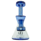 MAV Glass - Balboa Mini Rig in Blue - Front View, Compact 6" Beaker Design with Glass on Glass Joint