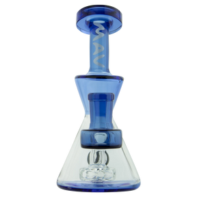 MAV Glass - Balboa Mini Rig in Blue - Front View, Compact 6" Beaker Design with Glass on Glass Joint