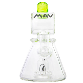 MAV Glass - Barrel Top Pyramid UFO Bong Front View, Compact Design, For Dry Herbs