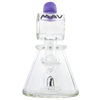 MAV Glass - Purple Barrel Top Pyramid UFO Bong Front View on White Background