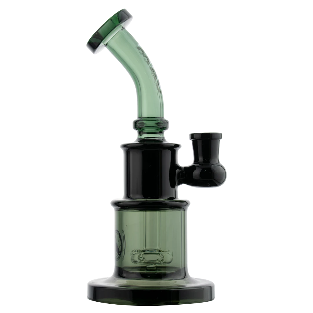 MAV Glass - 8" Birthday Cake Beaker Bong in Smoke - Compact Design with Deep Bowl