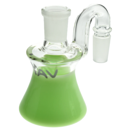 MAV Glass - Slime Colored Dry Ash Catcher at 90 Degree Angle, 14mm Joint - Side View