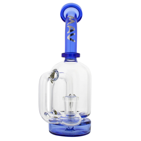 MAV Glass Drop Down Can Rig with Blue Accents, Glass on Glass Joint, Front View