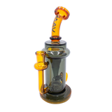 MAV Glass Monterey Recycler Dab Rig in Black & Gold with Vortex Percolator - Angled View