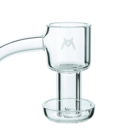 MAV Glass Quartz Terp Slurper with clear design for bongs, side view on white background