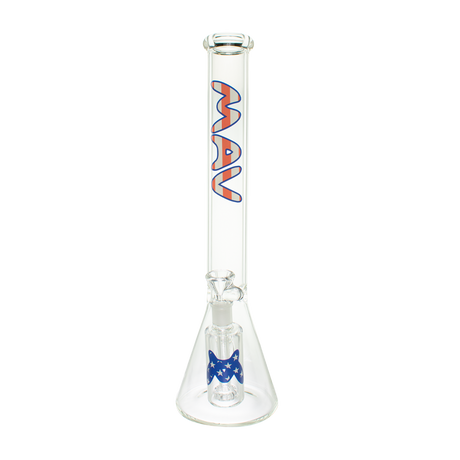 MAV Glass Maverick 18'' Beaker Bong with Ashcatcher, 5mm Thick Glass, Front View on White Background