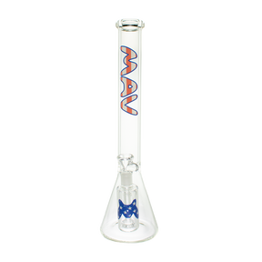 MAV Glass Maverick 18'' Beaker Bong with Ashcatcher, 5mm Thick Glass, Front View on White Background